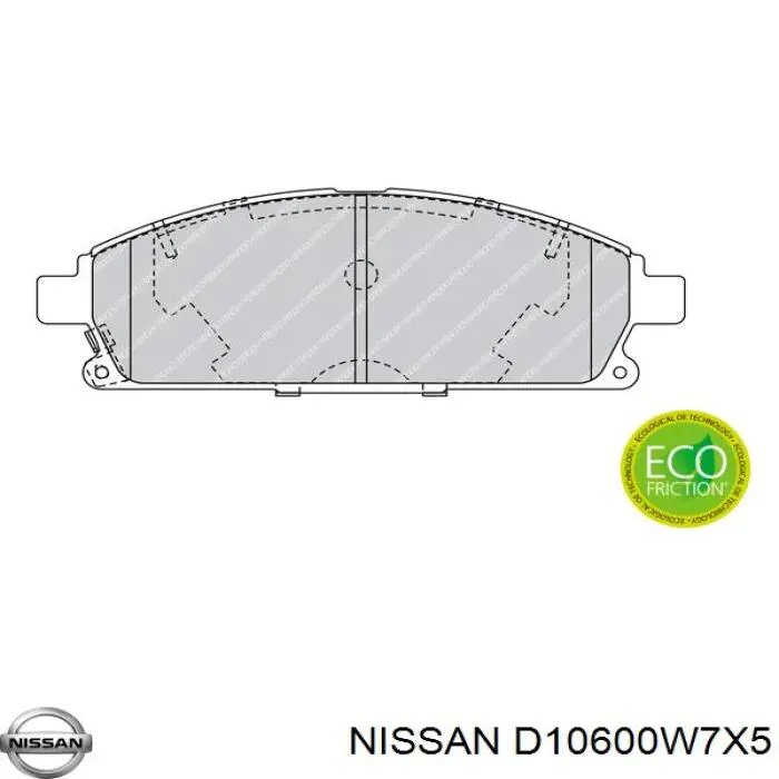 Sapatas do freio dianteiras de disco Nissan/Infiniti D10600W7X5 preço, a partir de 34,55 USD