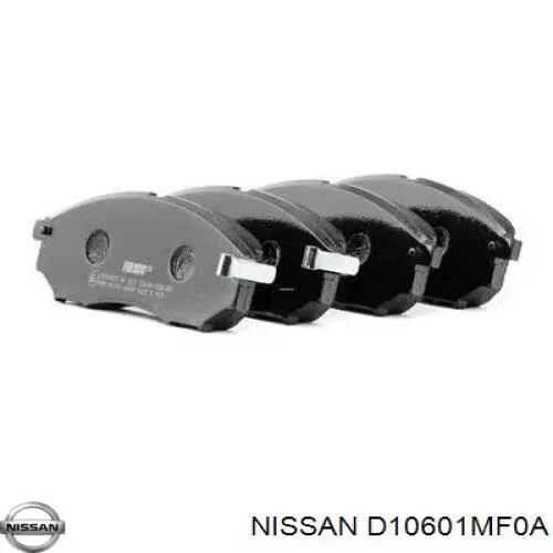 D10601MF0A Nissan/Infiniti Sapatas do freio dianteiras de disco