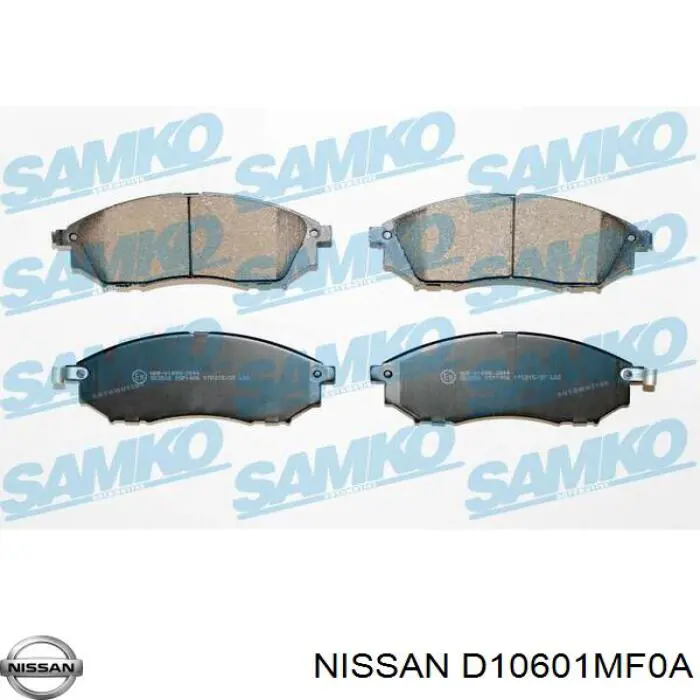 Compre D10601MF0A Nissan/Infiniti Sapatas do freio dianteiras de disco