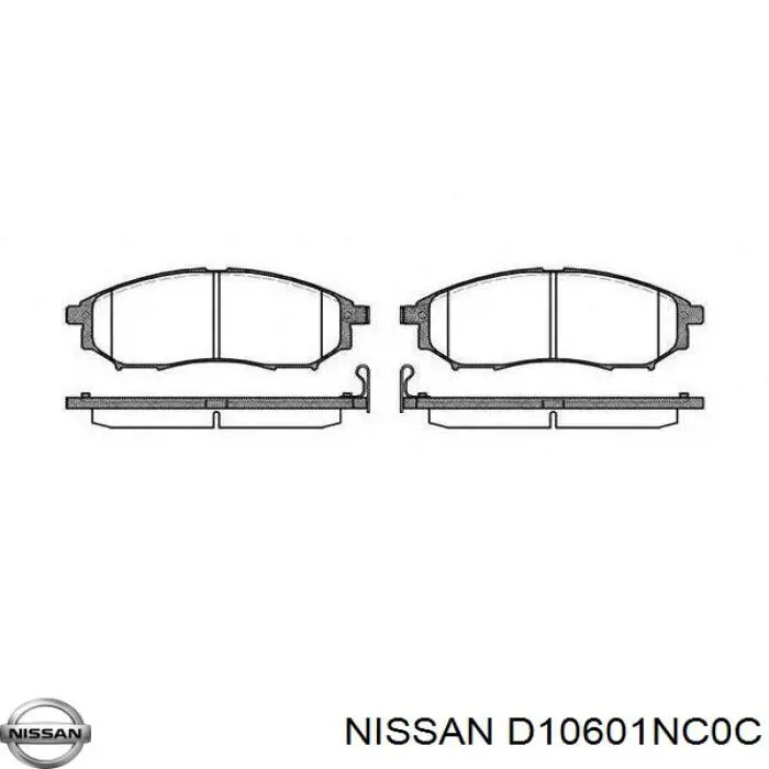 D10601NC0C Nissan/Infiniti Sapatas do freio dianteiras de disco