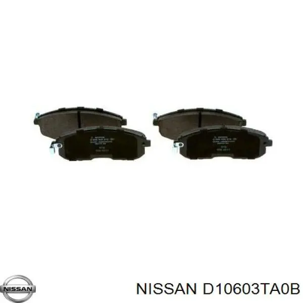 Compre D10603TA0B Nissan/Infiniti Sapatas do freio dianteiras de disco