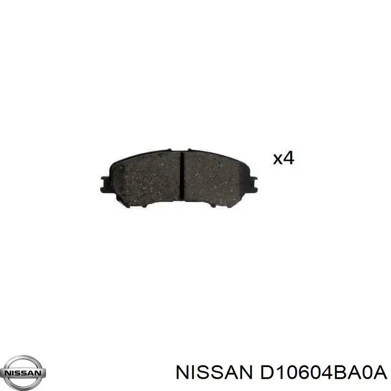 Compre D10604BA0A Nissan/Infiniti Sapatas do freio dianteiras de disco