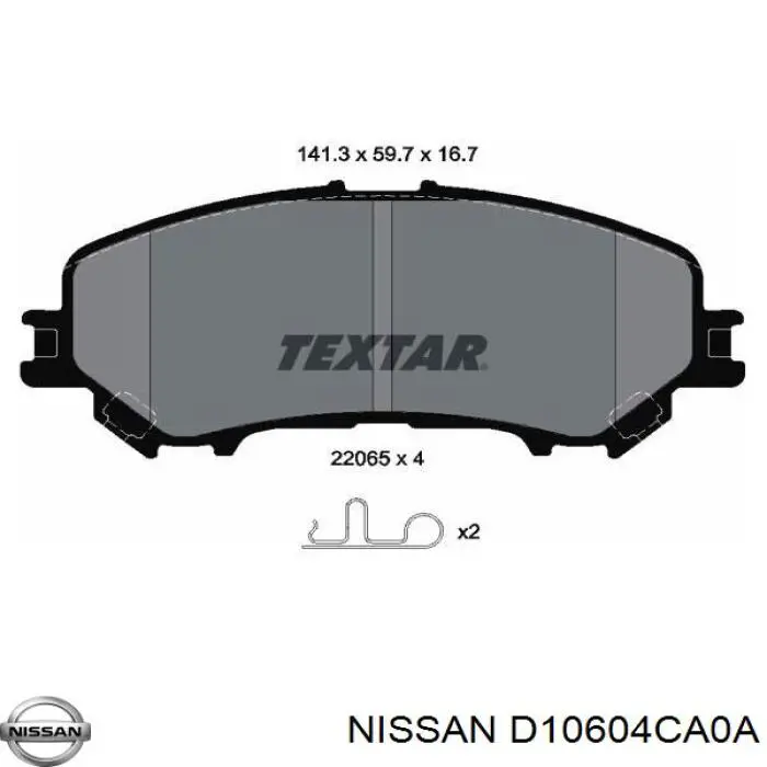 Compre D10604CA0A Nissan/Infiniti Sapatas do freio dianteiras de disco