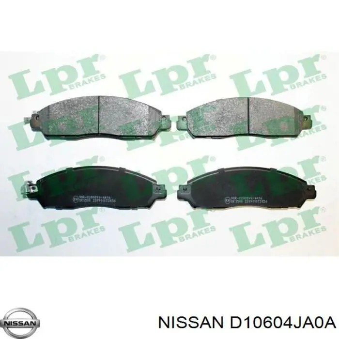 D10604JA0A Nissan/Infiniti Sapatas do freio dianteiras de disco