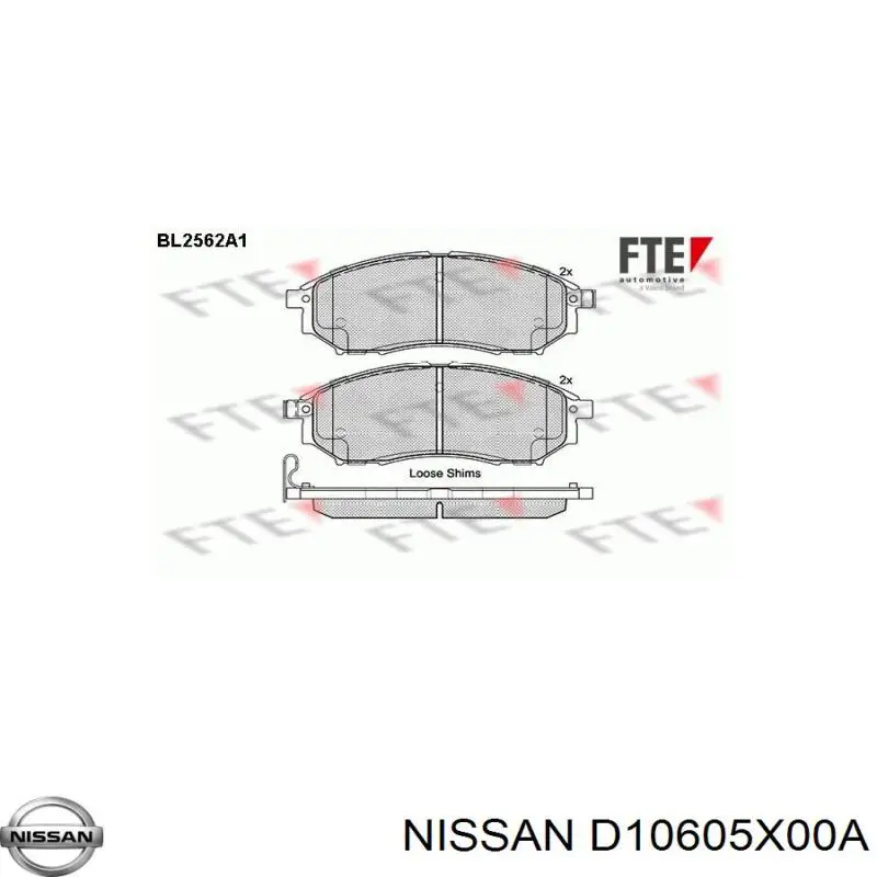 Sapatas do freio dianteiras de disco Nissan/Infiniti D10605X00A preço, a partir de 34,74 USD