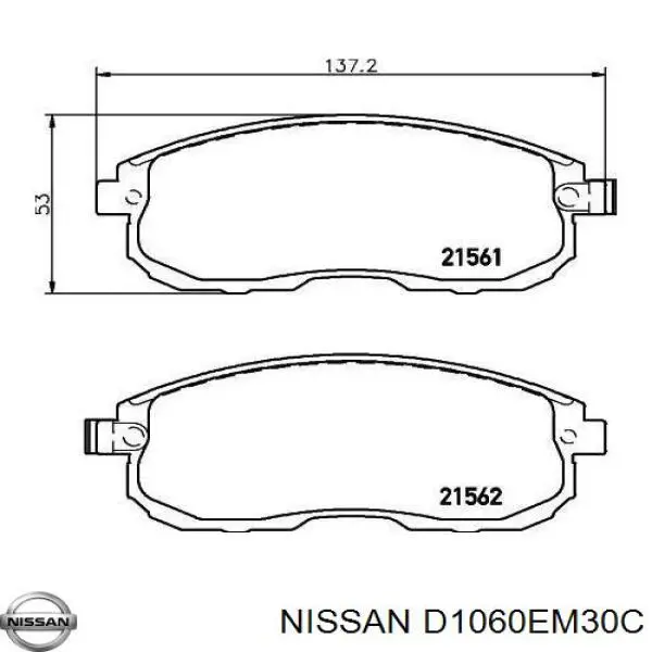 Sapatas do freio dianteiras de disco Nissan/Infiniti D1060EM30C preço, a partir de 29,94 USD