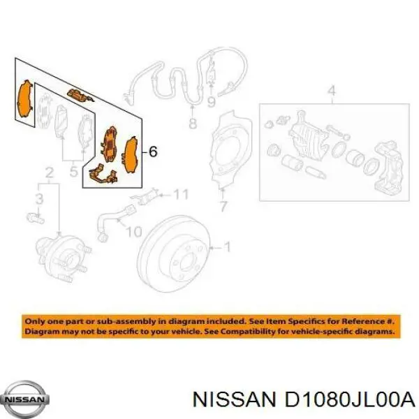 D108MJL00J Nissan/Infiniti Chapa anti-ruído de fixação do freio de sapata dianteira