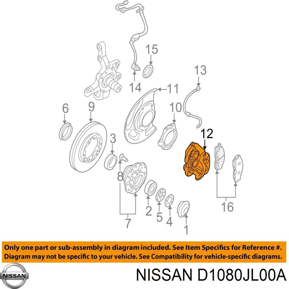 D108MJL00J Nissan/Infiniti Chapa anti-ruído de fixação do freio de sapata dianteira