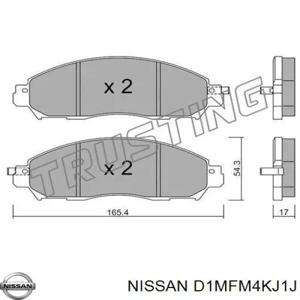 D1MFM4KJ1J Nissan/Infiniti Sapatas do freio dianteiras de disco