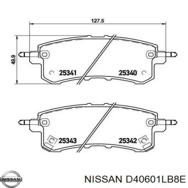 Sapatas do freio traseiras de disco Nissan/Infiniti D40601LB8E preço, a partir de 42,21 USD