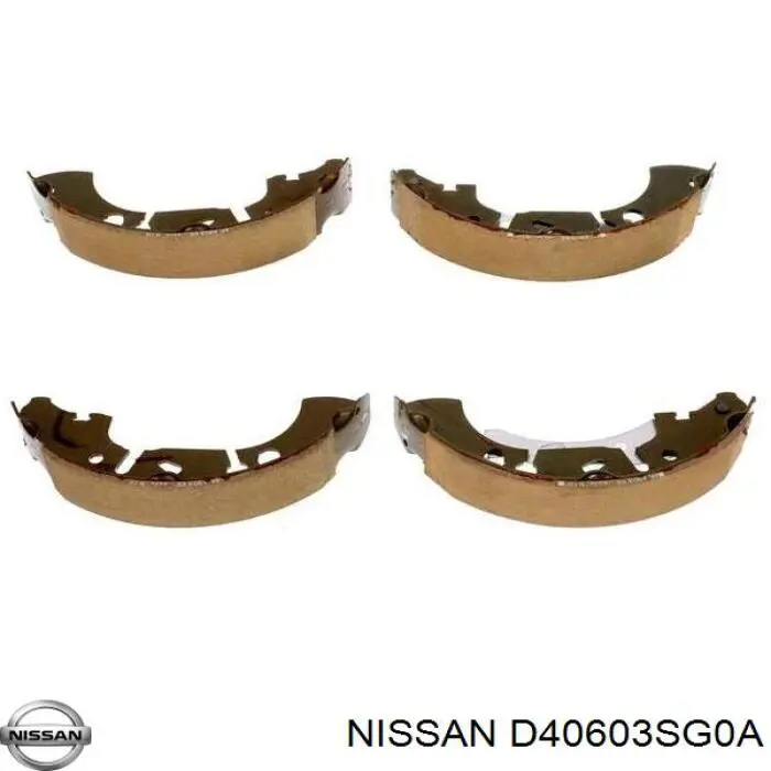 D40603SG0A Nissan/Infiniti Sapatas do freio traseiras de tambor