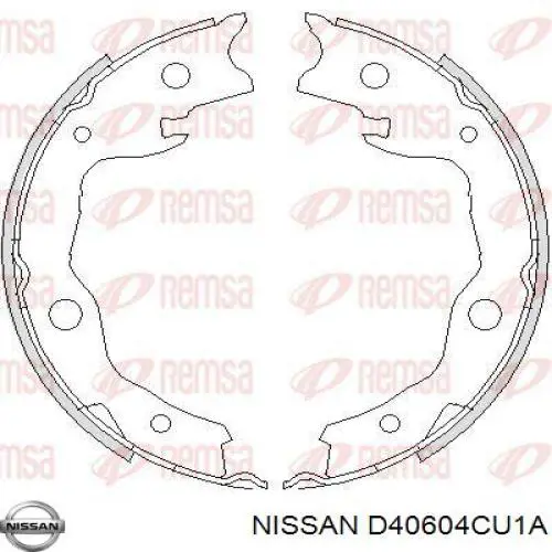 D40605TA5A Nissan/Infiniti Sapatas do freio de estacionamento