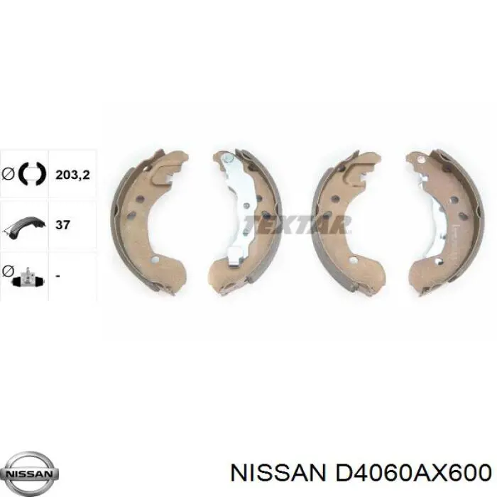 Sapatas do freio traseiras de tambor Nissan/Infiniti D4060AX600 preço, a partir de 19,00 USD