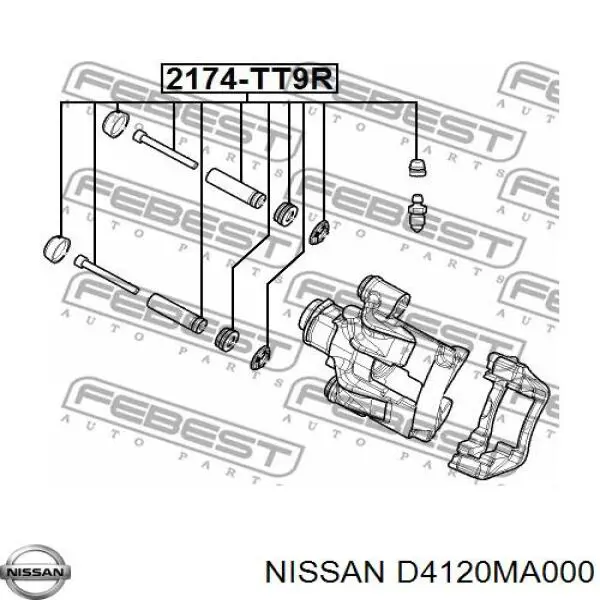 D4120MA000 Nissan/Infiniti Kit de reparação de suporte do freio dianteiro