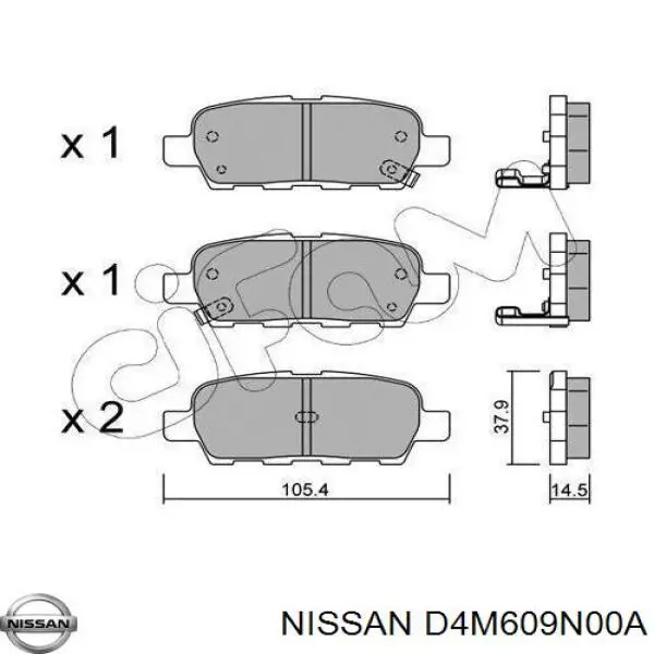 Sapatas do freio traseiras de disco Nissan/Infiniti D4M609N00A preço, a partir de 21,84 USD