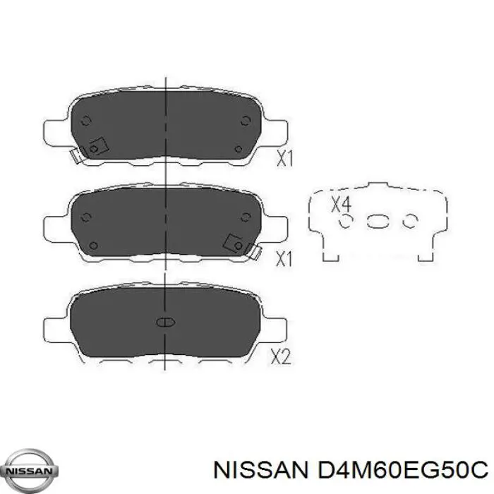 Compre D4M60EG50C Nissan/Infiniti Sapatas do freio traseiras de disco