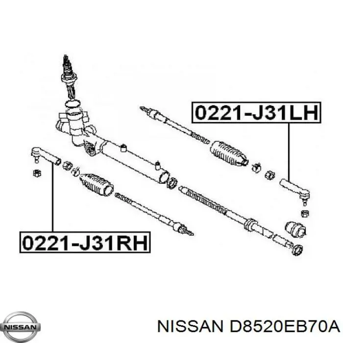 Ponta externa da barra de direção Nissan/Infiniti D8520EB70A preço, a partir de 20,45 USD