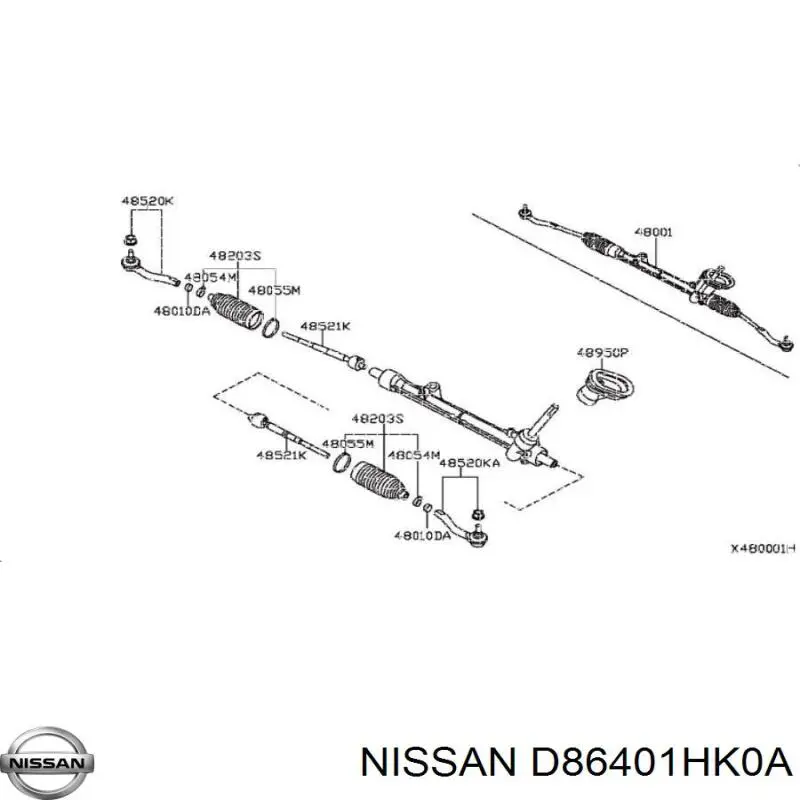 Compre D86401HK0A Nissan/Infiniti Ponta externa da barra de direção