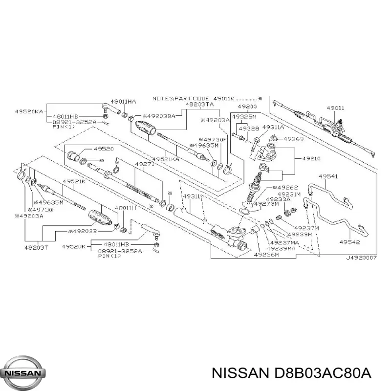 Compre D8B03AC80A Nissan/Infiniti Bota de proteção esquerda do mecanismo de direção (de cremalheira)