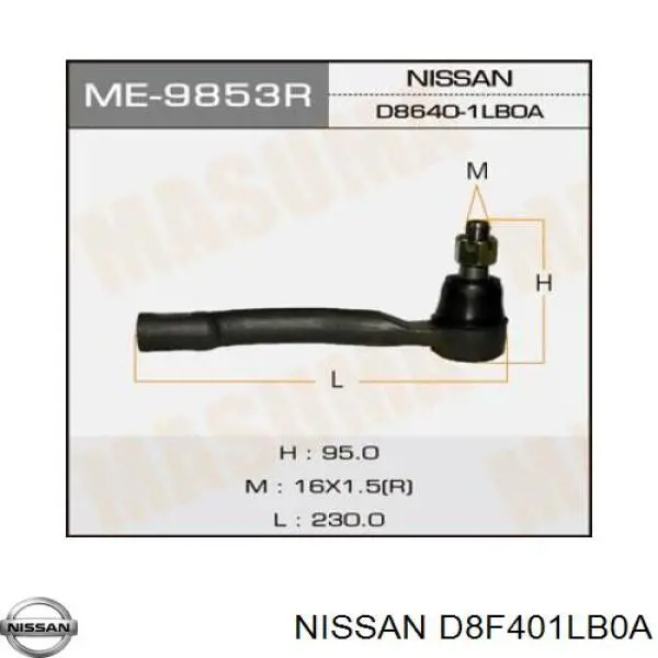 Ponta externa da barra de direção para Nissan Patrol  Y62