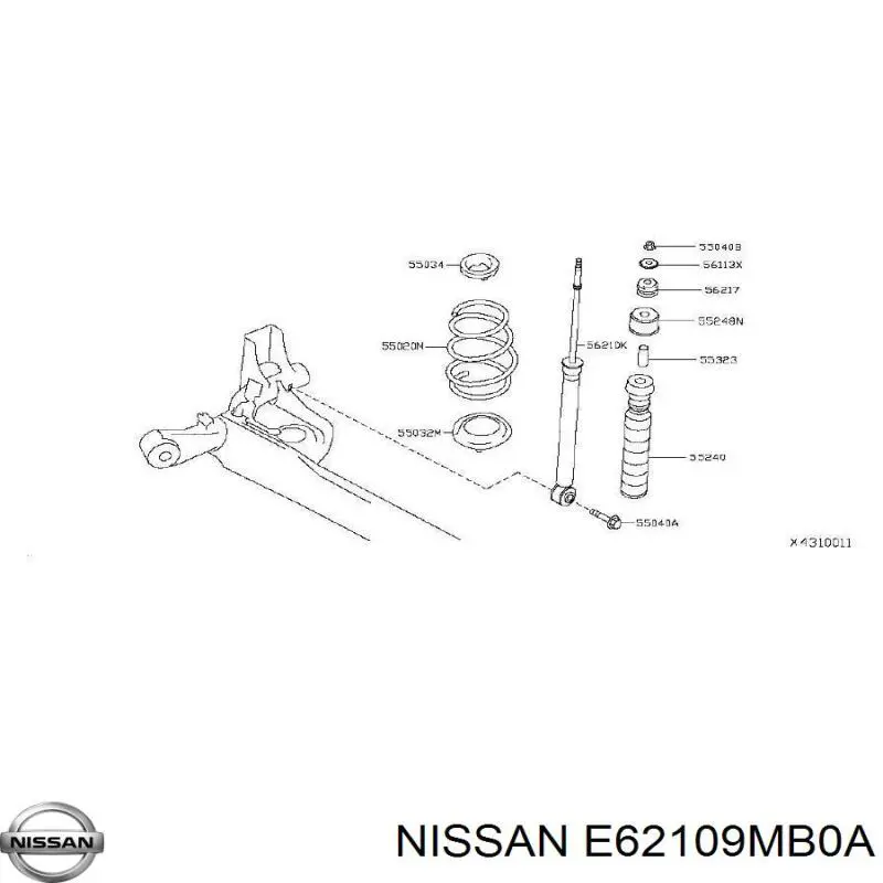 Amortecedor traseiro Nissan/Infiniti E62109KN0A preço, a partir de 55,13 USD