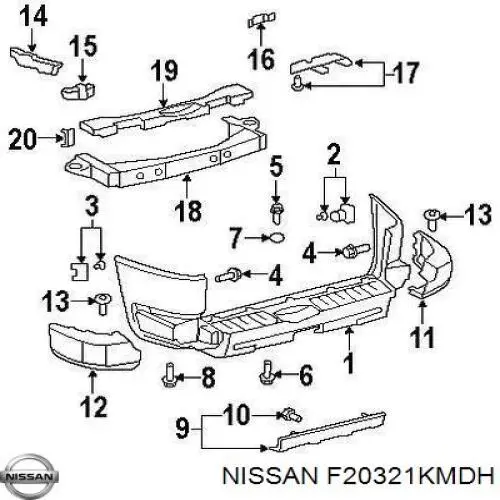 Compre F20321KMDH Nissan/Infiniti Reforçador do pára-choque dianteiro