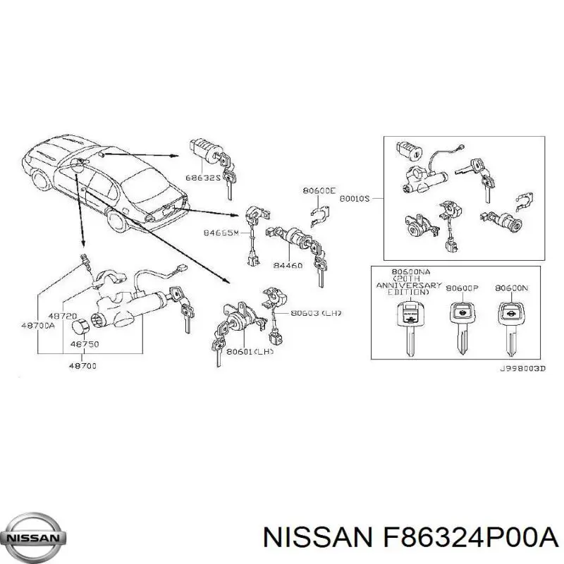  Nissan/Infiniti F86324P00A preço, a partir de  