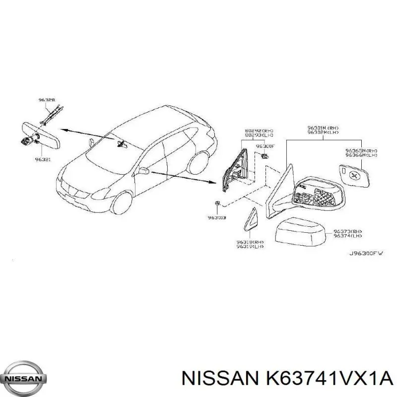 Espelho de retrovisão esquerdo Nissan/Infiniti 963023UR1A preço, a partir de 918,98 USD