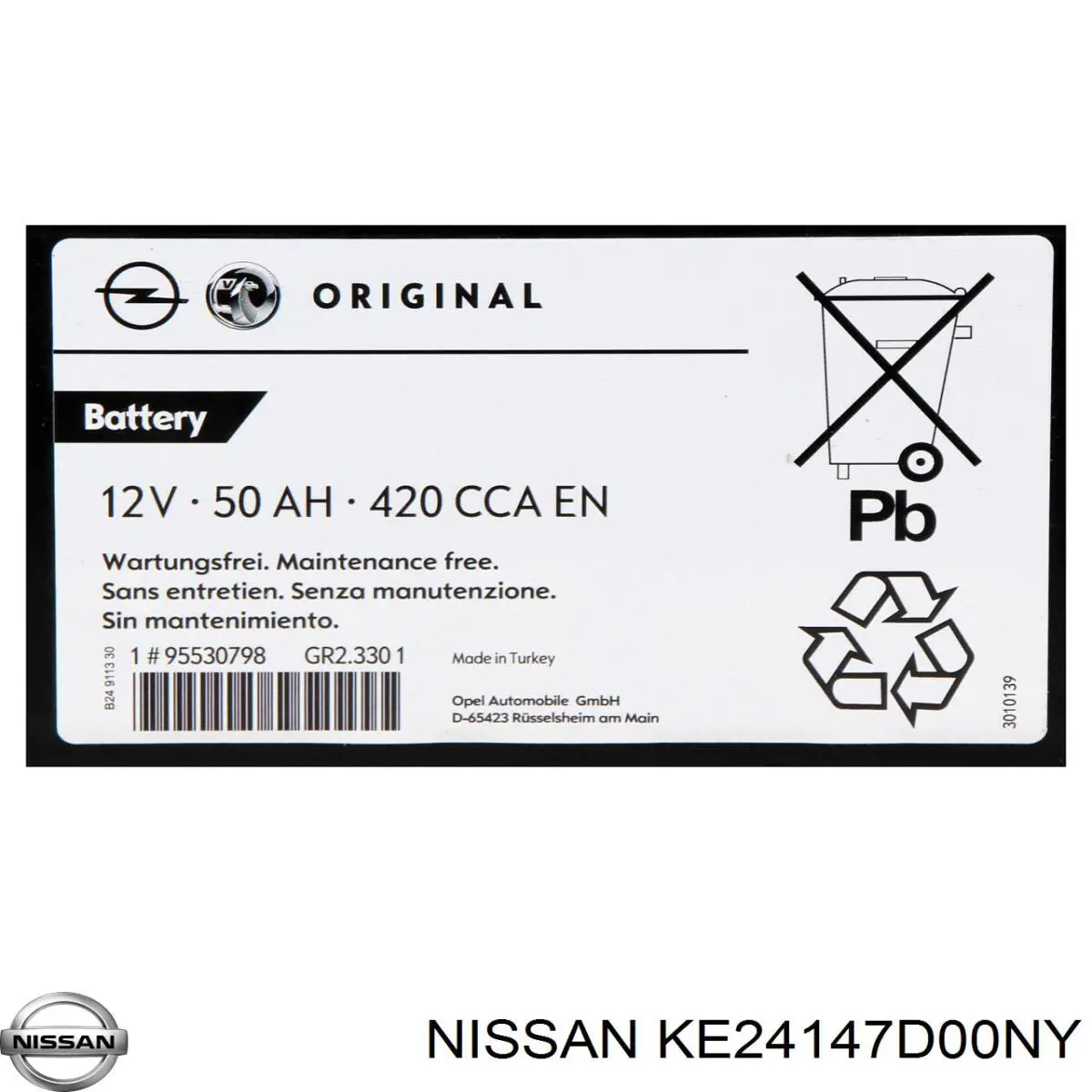 Bateria recarregável (PILHA) Nissan/Infiniti KE24147D00NY preço, a partir de 146,13 USD