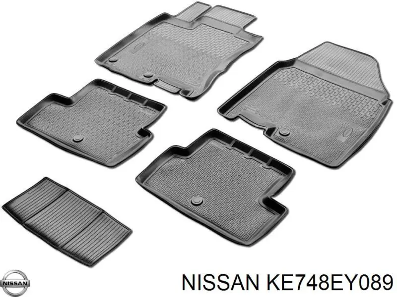 Tapetes dianteiros + traseiros, kit para Nissan Qashqai +2 I J10