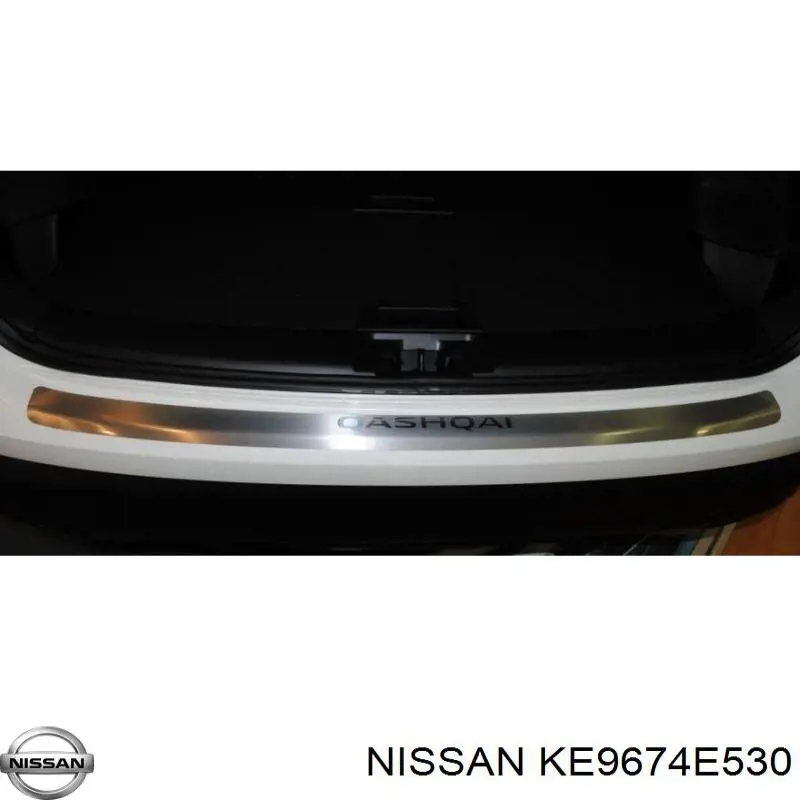 KE9674E530 Nissan/Infiniti Placa sobreposta do pára-choque traseiro