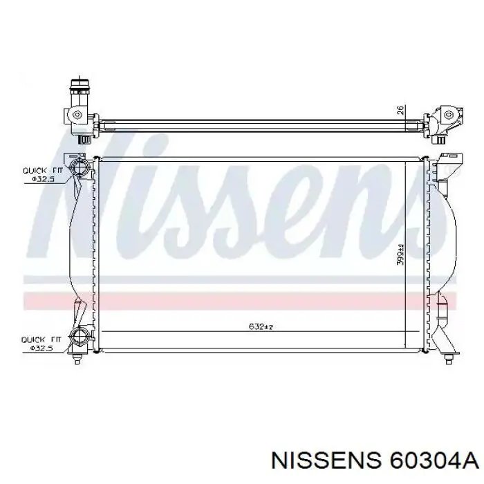 60304A Nissens Radiador de esfriamento de motor
