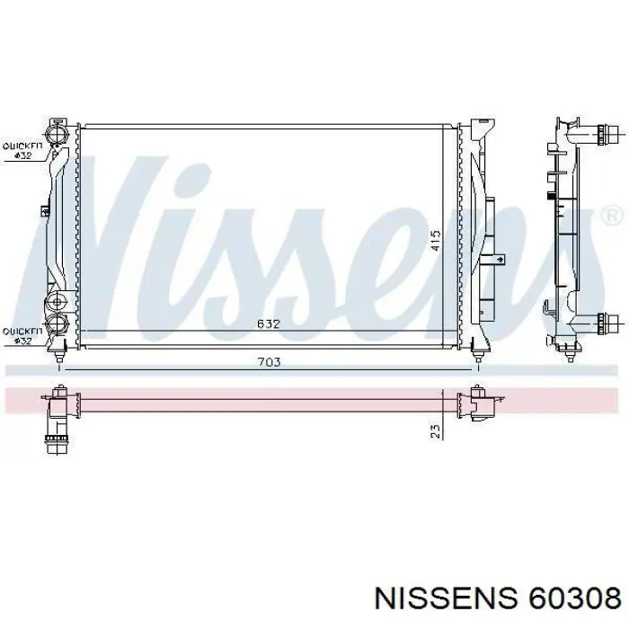 Compre 60308 Nissens Radiador de esfriamento de motor