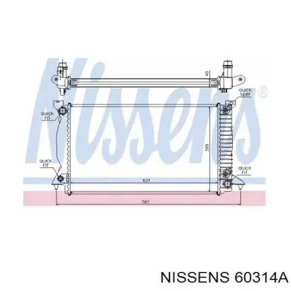 8E0121251AG VAG Radiador de esfriamento de motor