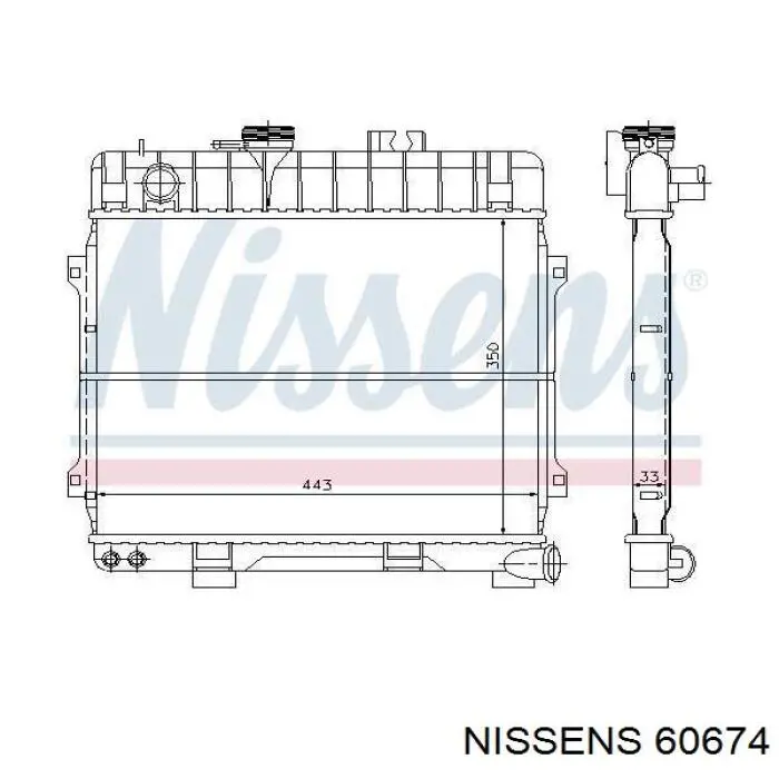 Radiador de esfriamento de motor Nissens 60674 preço, a partir de 326,39 USD