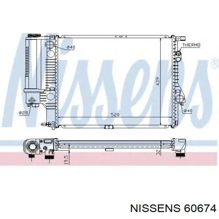 Compre 60674 Nissens Radiador de esfriamento de motor