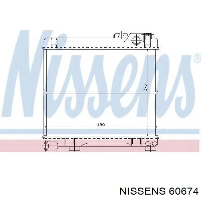 Radiador de esfriamento de motor 60674 Nissens