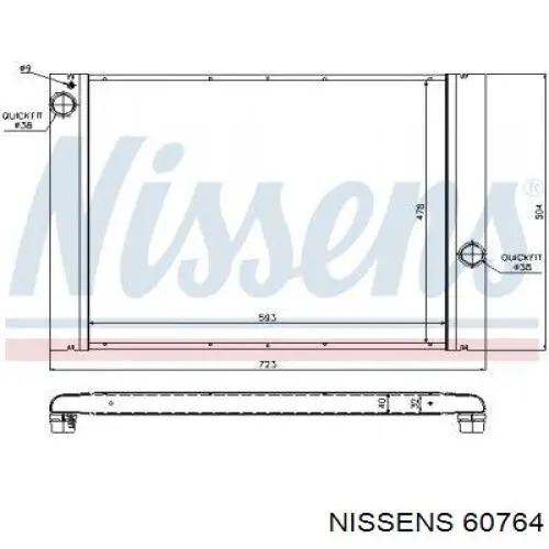 Radiador de esfriamento de motor Nissens 60764 preço, a partir de 220,18 USD