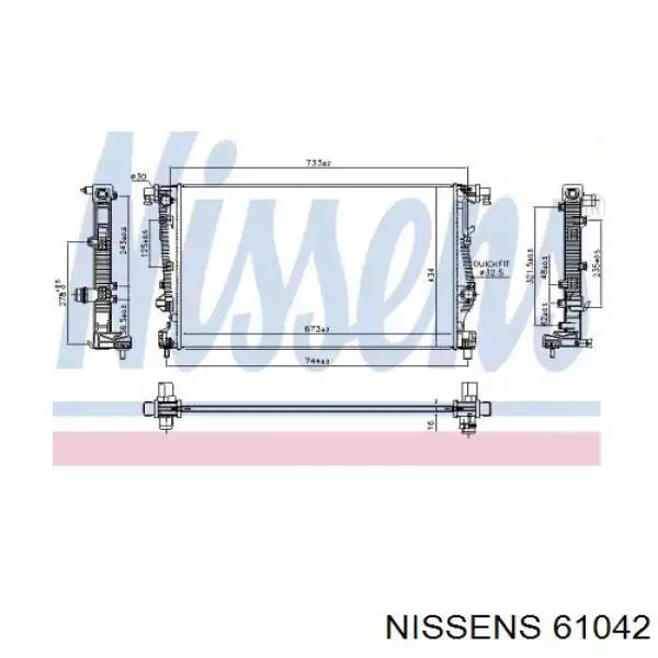 61042 Nissens Radiador de esfriamento de motor