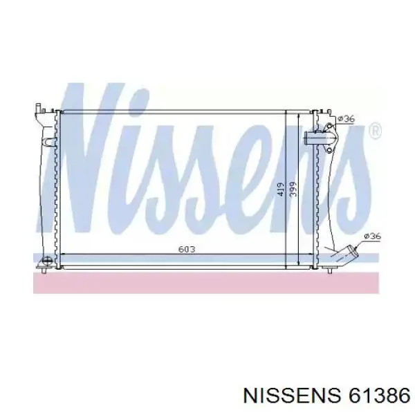 Radiador de esfriamento de motor Nissens 61386 preço, a partir de 78,32 USD