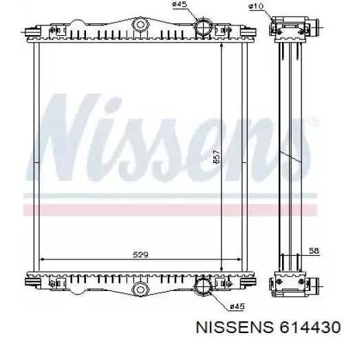 Radiador de esfriamento de motor Nissens 614430 preço, a partir de 370,52 USD