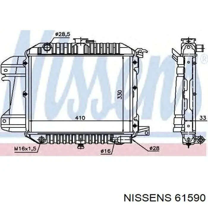Compre 61590 Nissens Radiador de esfriamento de motor
