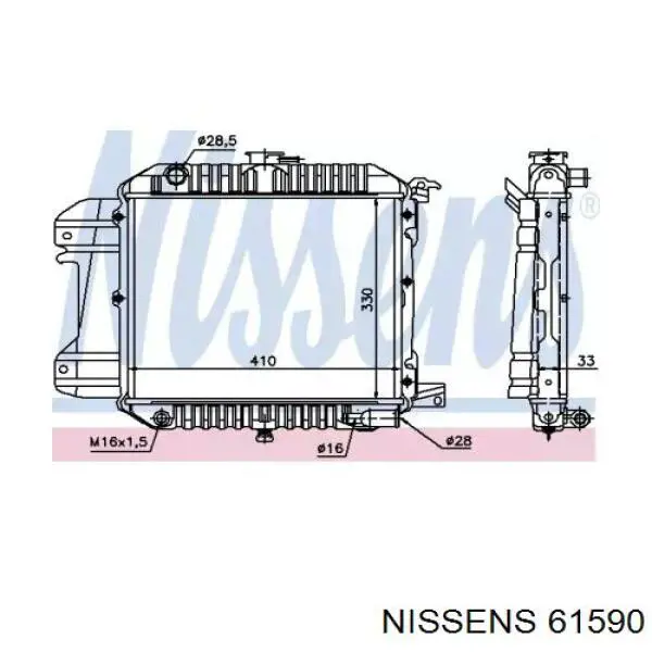 Radiador de esfriamento de motor Nissens 61590 preço, a partir de 133,10 USD