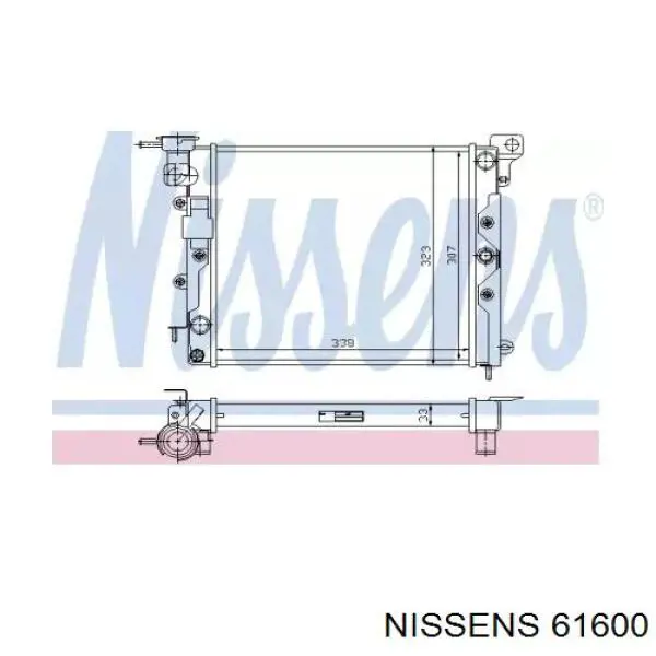Radiador de esfriamento de motor Nissens 61600 preço, a partir de 76,81 USD
