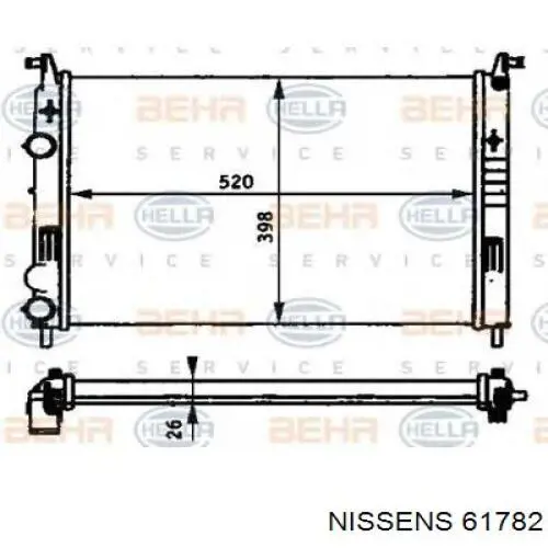 Radiador de esfriamento de motor 61782 Nissens