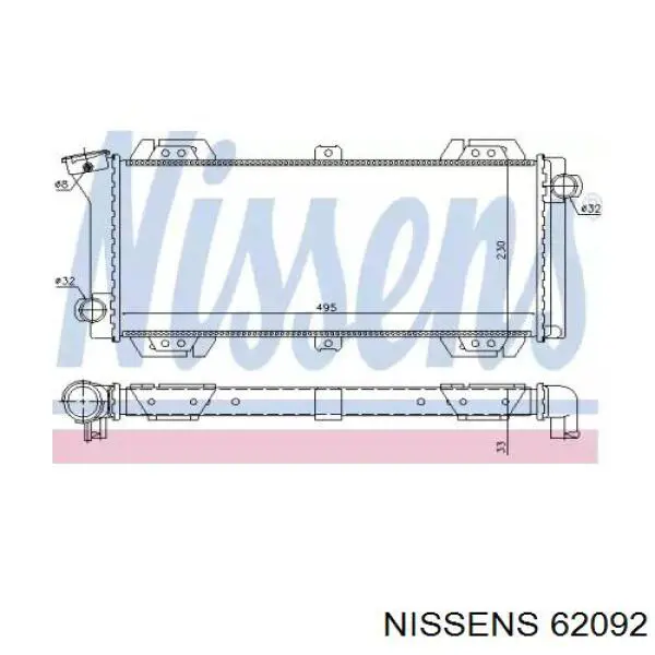 Radiador de esfriamento de motor Nissens 62092 preço, a partir de 125,12 USD