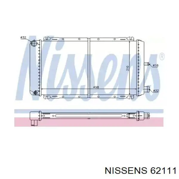 Compre 62111 Nissens Radiador de esfriamento de motor