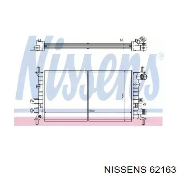 Radiador de esfriamento de motor Nissens 62163 preço, a partir de 68,10 USD