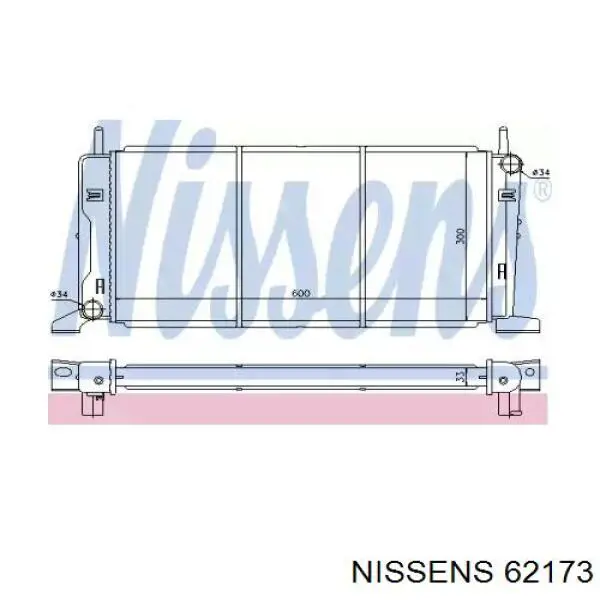 62173 Nissens Radiador de esfriamento de motor