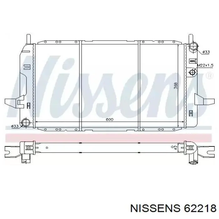 62218 Nissens Radiador de esfriamento de motor